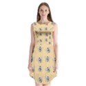 Pop Art  Bee Pattern Sleeveless Chiffon Dress   View1