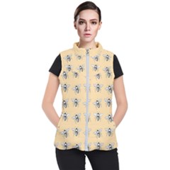 Pop Art  Bee Pattern Women s Puffer Vest