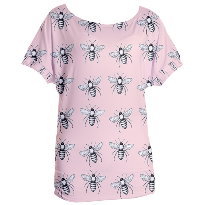 Pop Art  Bee Pattern Women s Oversized Tee