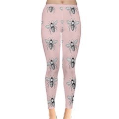 Pop Art  Bee Pattern Inside Out Leggings by Valentinaart