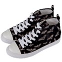 Vintage Halloween Bat pattern Women s Mid-Top Canvas Sneakers View2