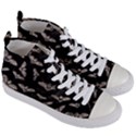 Vintage Halloween Bat pattern Women s Mid-Top Canvas Sneakers View3