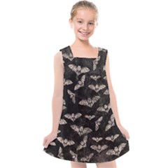 Vintage Halloween Bat Pattern Kids  Cross Back Dress