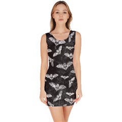 Vintage Halloween Bat Pattern Bodycon Dress