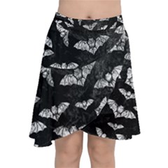 Vintage Halloween Bat Pattern Chiffon Wrap Front Skirt by Valentinaart