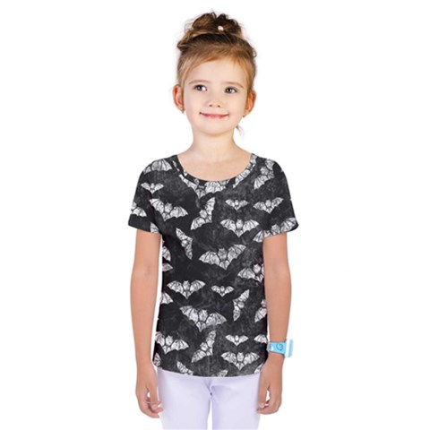 Vintage Halloween Bat Pattern Kids  One Piece Tee by Valentinaart