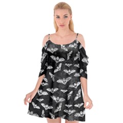 Vintage Halloween Bat Pattern Cutout Spaghetti Strap Chiffon Dress