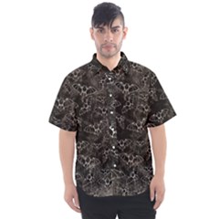 Vintage Halloween Bat Pattern Men s Short Sleeve Shirt