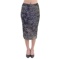 Vintage Halloween Bat Pattern Velvet Midi Pencil Skirt by Valentinaart