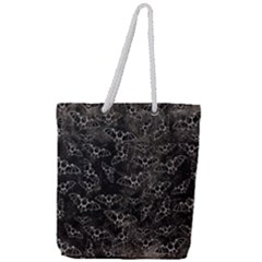 Vintage Halloween Bat Pattern Full Print Rope Handle Tote (large) by Valentinaart