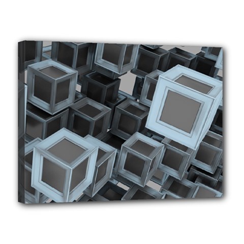 3d Cube Fantasy Square Shape Canvas 16  X 12  (stretched) by Simbadda