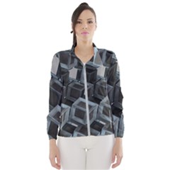 3d Cube Fantasy Square Shape Windbreaker (women)