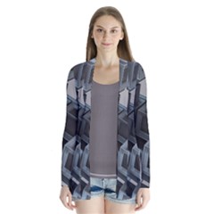 3d Cube Fantasy Square Shape Drape Collar Cardigan by Simbadda