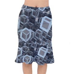 3d Cube Fantasy Square Shape Mermaid Skirt by Simbadda