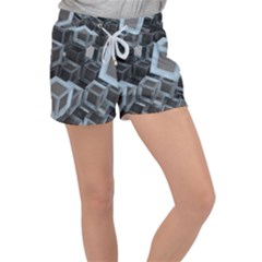 3d Cube Fantasy Square Shape Women s Velour Lounge Shorts