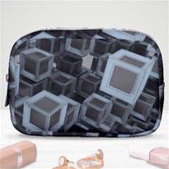 3d Cube Fantasy Square Shape Make Up Pouch (small)