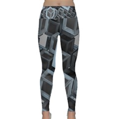 3d Cube Fantasy Square Shape Lightweight Velour Classic Yoga Leggings