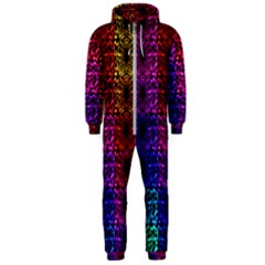 Rainbow Grid Form Abstract Hooded Jumpsuit (men)  by Simbadda