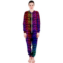 Rainbow Grid Form Abstract Onepiece Jumpsuit (ladies) 