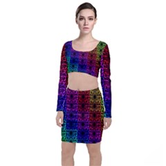 Rainbow Grid Form Abstract Top And Skirt Sets by Simbadda