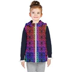 Rainbow Grid Form Abstract Kid s Hooded Puffer Vest