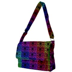 Rainbow Grid Form Abstract Full Print Messenger Bag