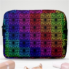 Rainbow Grid Form Abstract Make Up Pouch (large)