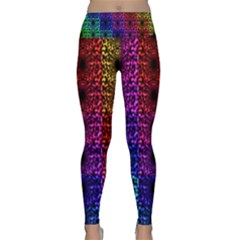 Rainbow Grid Form Abstract Lightweight Velour Classic Yoga Leggings by Simbadda