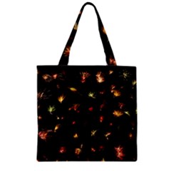 Fireworks Christmas Night Dark Zipper Grocery Tote Bag by Simbadda