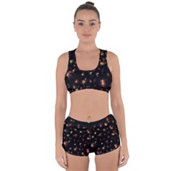 Fireworks Christmas Night Dark Racerback Boyleg Bikini Set by Simbadda