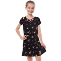 Fireworks Christmas Night Dark Kids  Cross Web Dress View1