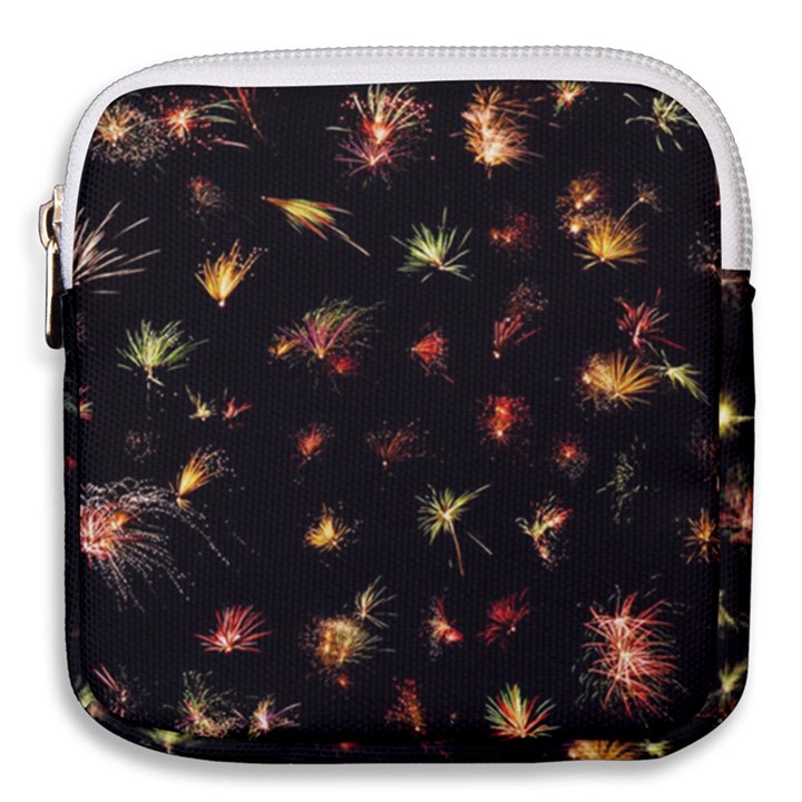 Fireworks Christmas Night Dark Mini Square Pouch