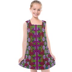 Floral Climbing To The Sky For Ornate Decorative Happiness Kids  Cross Back Dress by pepitasart