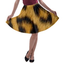 Animal Print Leopard A-line Skater Skirt by NSGLOBALDESIGNS2