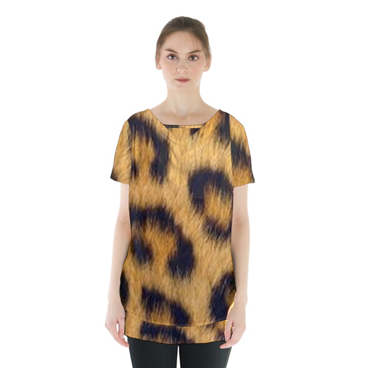 Animal print Leopard Skirt Hem Sports Top