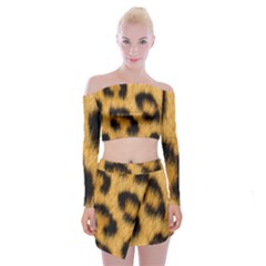 Animal Print Leopard Off Shoulder Top With Mini Skirt Set by NSGLOBALDESIGNS2