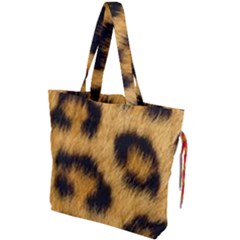 Animal Print Leopard Drawstring Tote Bag by NSGLOBALDESIGNS2