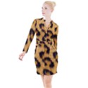 Animal print Leopard Button Long Sleeve Dress View1