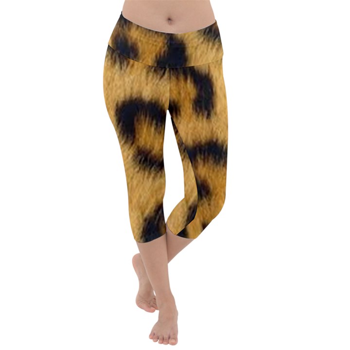 Animal print Leopard Lightweight Velour Capri Yoga Leggings