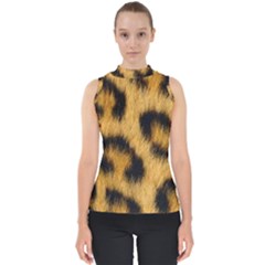 Animal Print Leopard Mock Neck Shell Top by NSGLOBALDESIGNS2