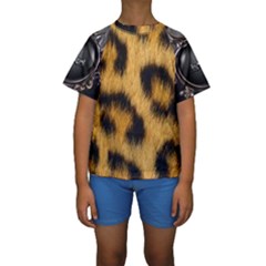 Animal Print Kids  Short Sleeve Swimwear by NSGLOBALDESIGNS2