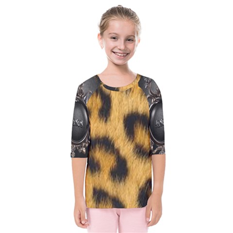 Animal Print Kids  Quarter Sleeve Raglan Tee by NSGLOBALDESIGNS2