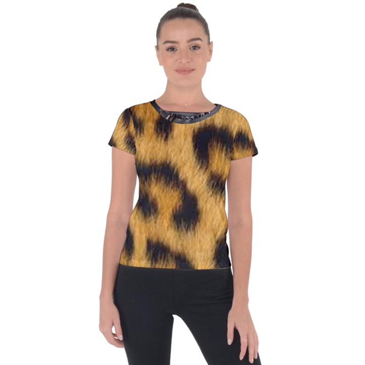 Animal print 3 Short Sleeve Sports Top 