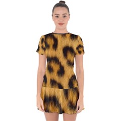 Animal Print 3 Drop Hem Mini Chiffon Dress by NSGLOBALDESIGNS2