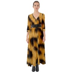 Animal Print 3 Button Up Boho Maxi Dress by NSGLOBALDESIGNS2