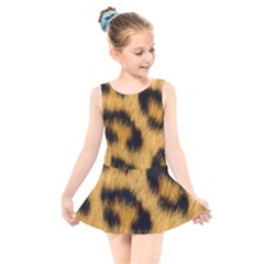 Leopard Print Kids  Skater Dress Swimsuit