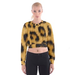 Leopard Print Cropped Sweatshirt by NSGLOBALDESIGNS2