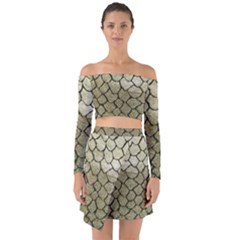 Snake Print Off Shoulder Top With Skirt Set by NSGLOBALDESIGNS2