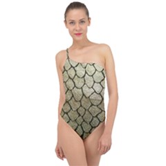 Snake Print Classic One Shoulder Swimsuit by NSGLOBALDESIGNS2