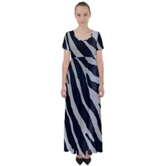 Zebra Print High Waist Short Sleeve Maxi Dress by NSGLOBALDESIGNS2